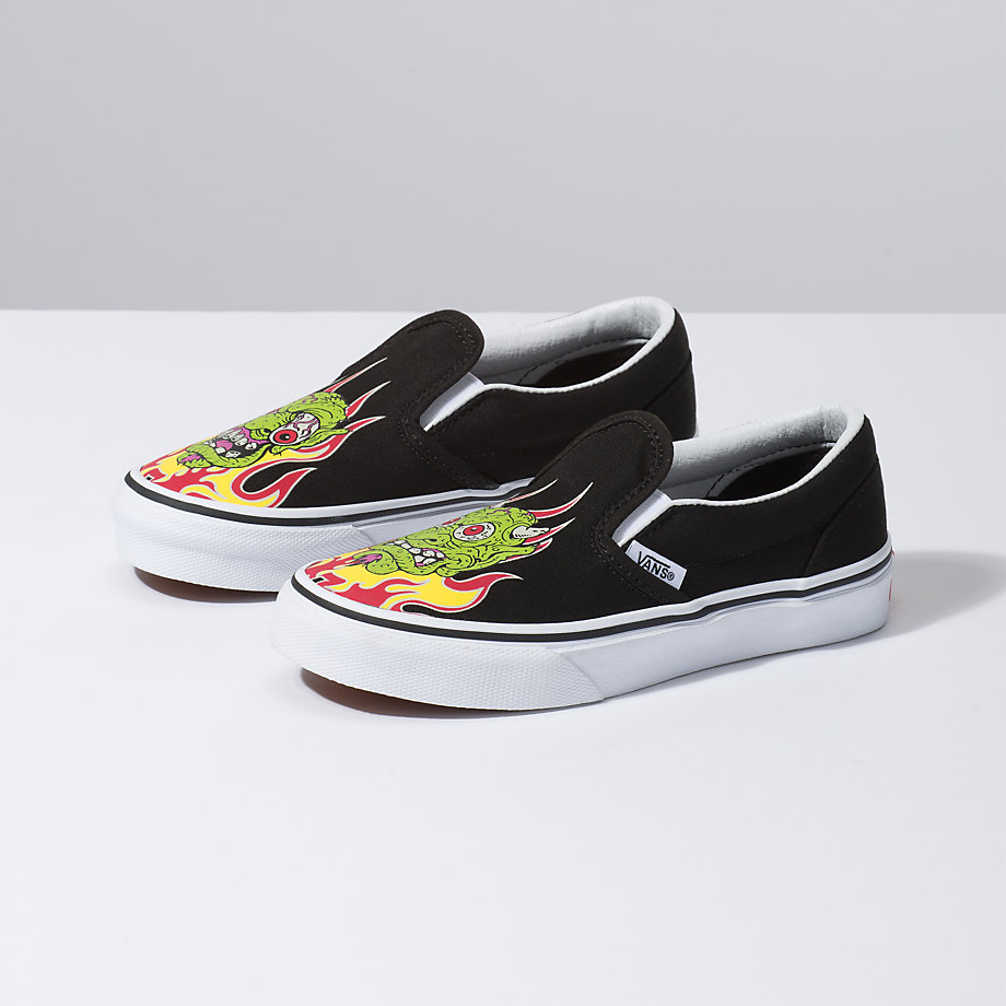 Vans Erkek Çocuk Kaykay Ayakkabısı Demon Trolls Slip-On Siyah/Beyaz | 42133-818